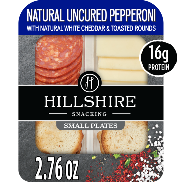 Hillshire Farm Snacking Protein Small Plates, All Natural* Uncured Pepperoni with Natural* White Cheddar Cheese, 2.76 oz