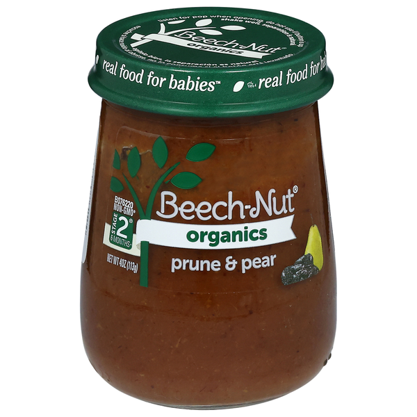 Beech-Nut Organics Stage 2 Organic Baby Food Prunes & Pears, 4 oz Jar