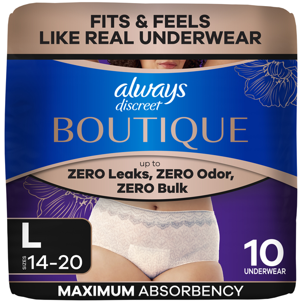 Always Discreet Boutique Incontinence Underwear, Maximum