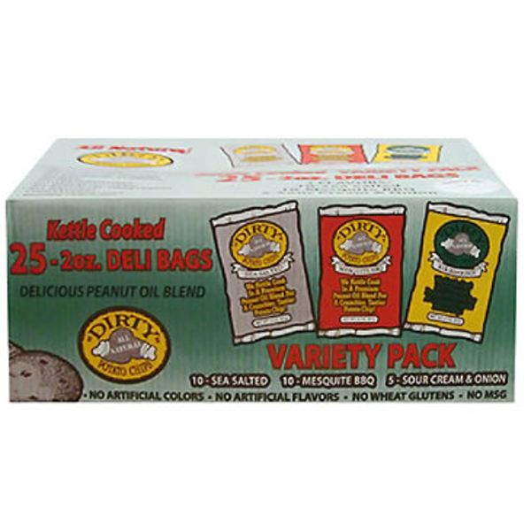 Dirty - Variety Potato Chips - 25/2 oz pkgs