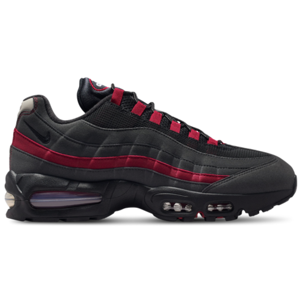 Nike Men's Air Max 95 Running Shoes, Size 10.5 - Black/Team Crimson/Wolf Gray