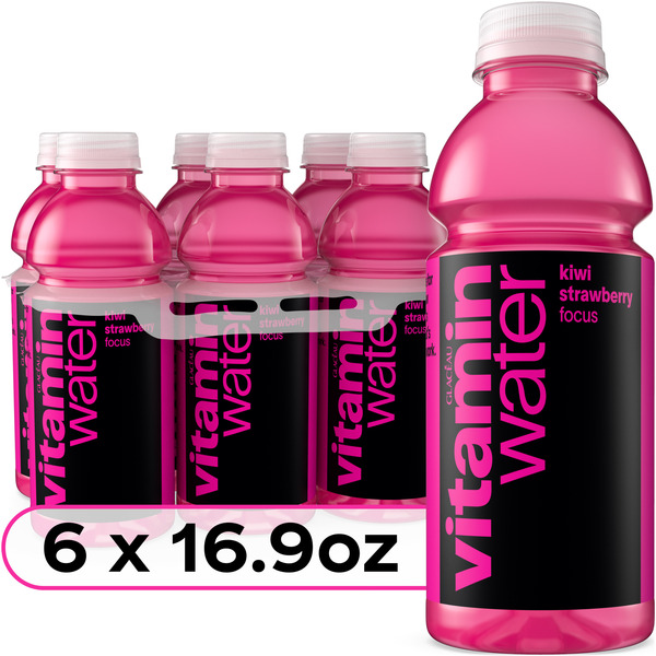 Vitaminwater Focus Kiwi Strawberry Flavored Water Beverage Bottles