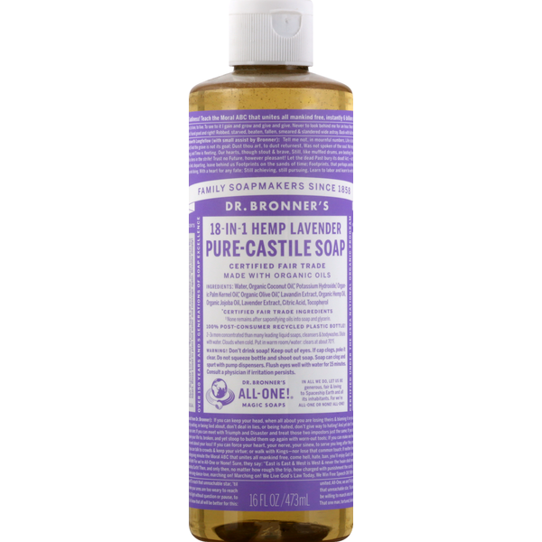 Dr. Bronner's Soap, PureCastile, 18in1 Hemp, Lavender (16 oz