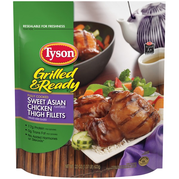 Tyson Frozen Grilled And Ready Sweet Asian Flavored Chicken Thigh