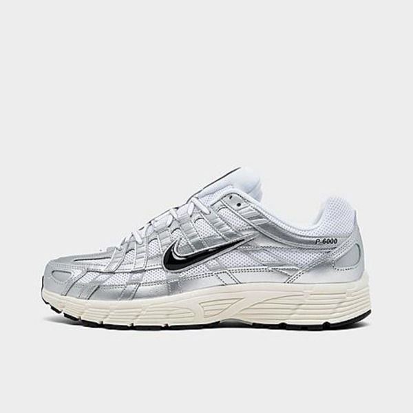 Nike Men's P-6000 Casual Shoes, Size 12 - White, Metallic Silver, Flat Silver & Black