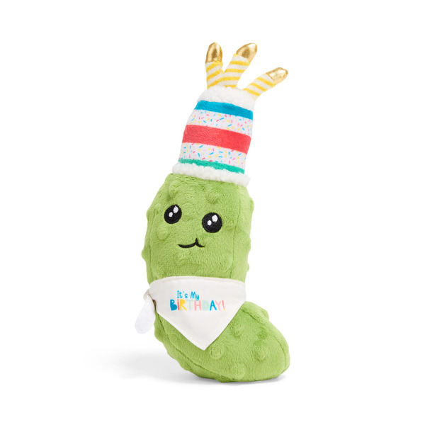 Youly Birthday Pickle Plush Dog Toy, Small