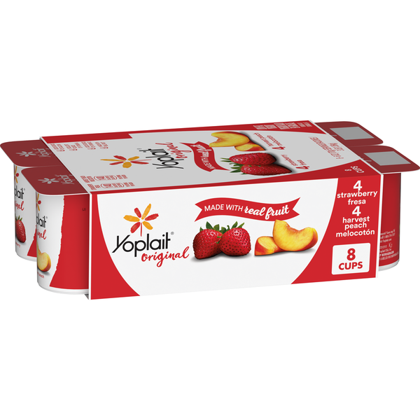 Yoplait Original Low Fat Strawberry and Harvest Peach Yogurt Cups