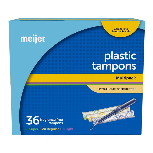 Meijer Plastic Applicator Tampons, Multipack, Unscented (36 ct) Instacart