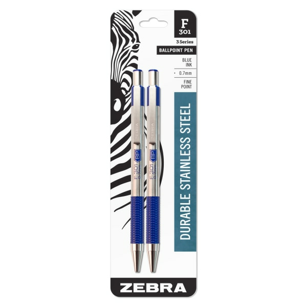 Zebra Ball Point Pen, Fine Point, Blue Ink