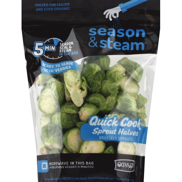 Season & Steam Brussels Sprouts, Sprout Halves, Quick Cook (16 oz bag