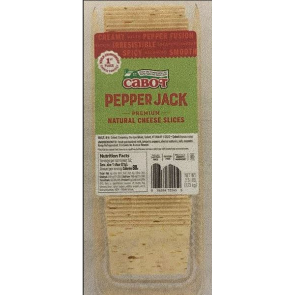 Cabot Pepper Jack Cheese Slices - 2.5 lbs