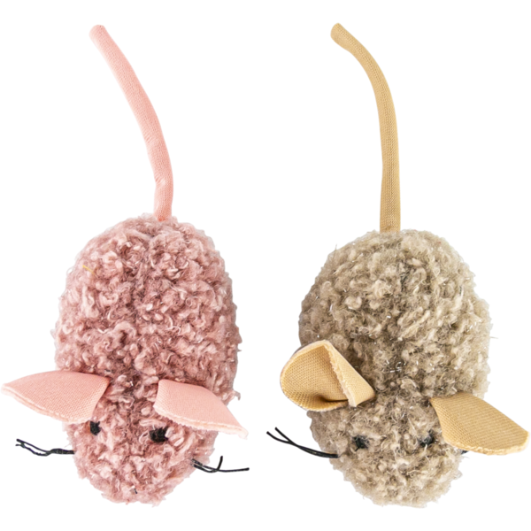 Play On Plush Mice Toys for Cat - Tan & Pink