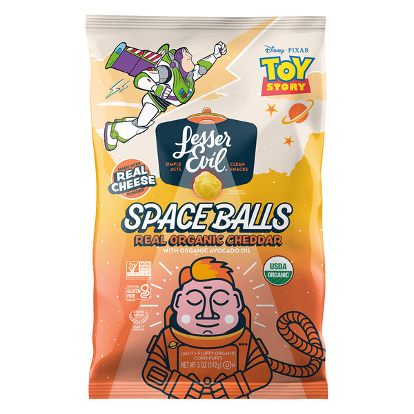 Lesser Evil Real Organic Cheddar Space Balls Same-Day Delivery or