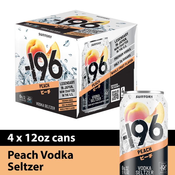 196 Peach Vodka Seltzer Same-Day Delivery | Binny's Beverage Depot