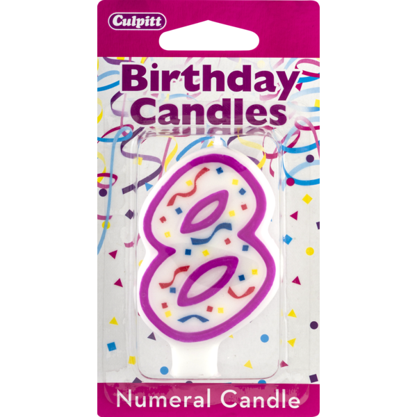 Culpitt Birthday Candles Numeral Candle 8