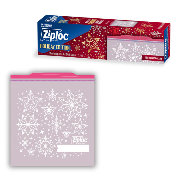 Ziploc Holiday Freezer Bags, Reusable, Easy Open Tabs Same-Day