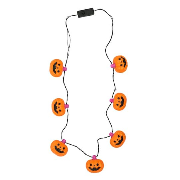 Creatology Light-Up Orange Jack-O'-Lantern Necklace