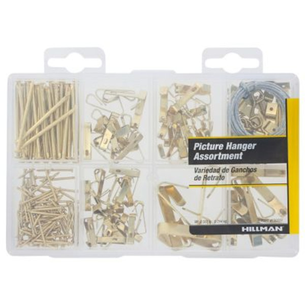 Hillman 10-100 lb. Picture Hanger Assortment Medium Kit, 206-Pack