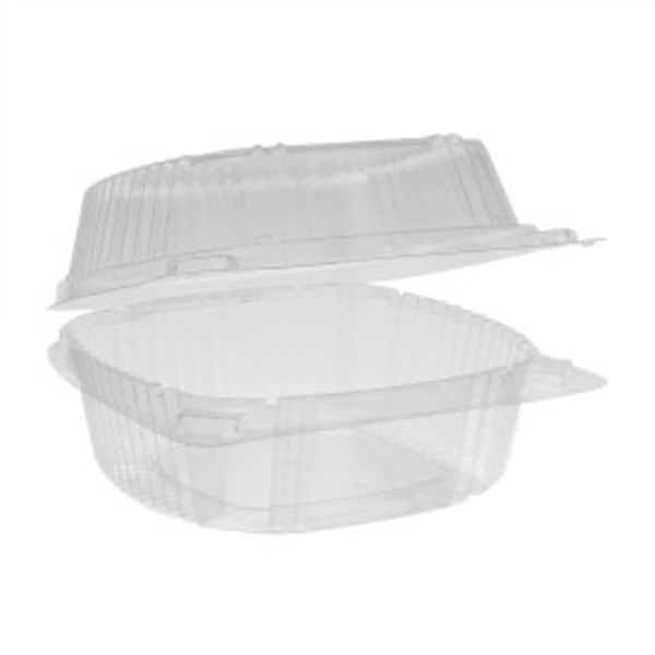Pactiv - YCI816 - 6X6 Clear Hinged Smart Lock Container - 500 ct Pack
