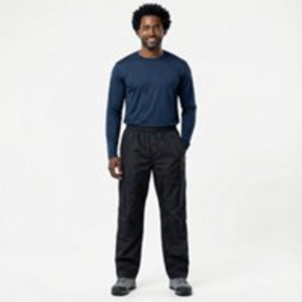 Magellan Outdoors Men's Packable Rain Pants, L - Black