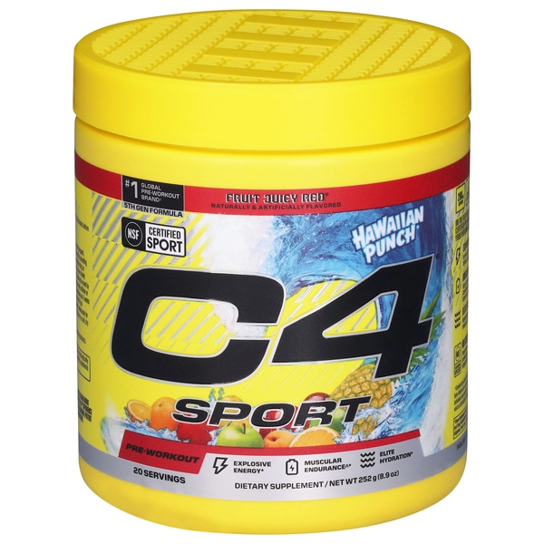 C4 Energy Sport Pre-Workout Hawaiian Punch Fruit Juicy Red Same