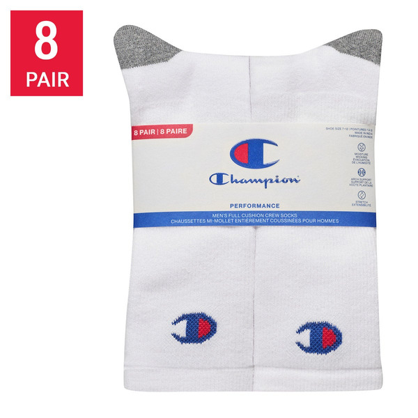 Champion Men's Crew Socks - White