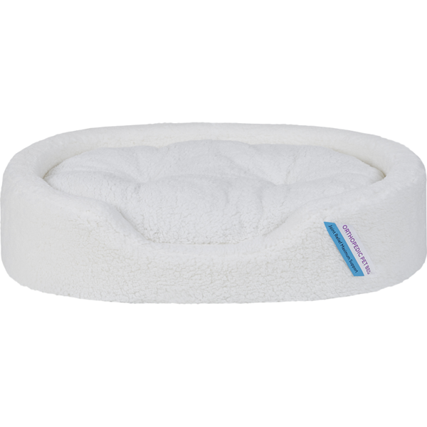 Play On Oval Foam Cuddler Dog Bed, Medium - Ivory