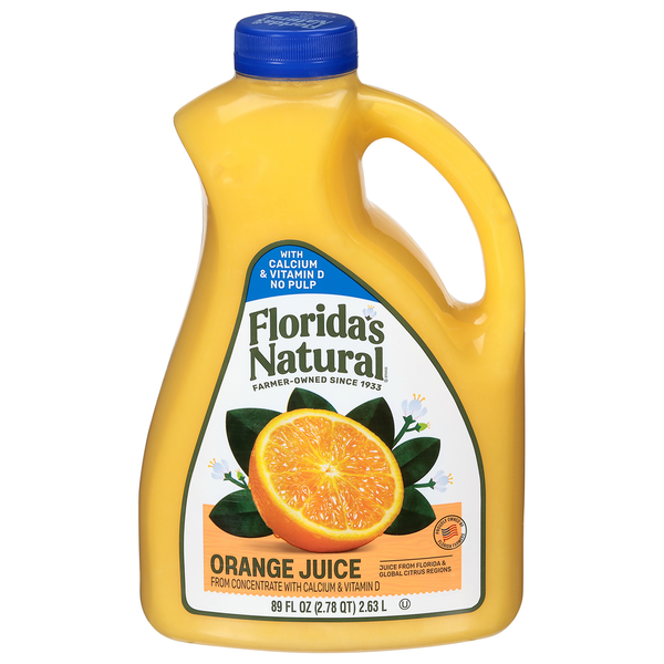 Florida's Natural Orange Juice, 100% Premium, Calcium & Vitamin D, No Pulp