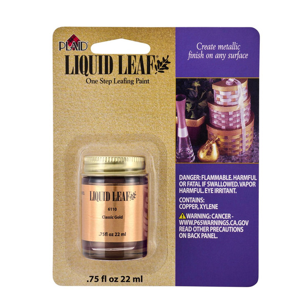 Plaid Liquid Leaf One Step Leafing Paint - Classic Gold - .75 fl oz