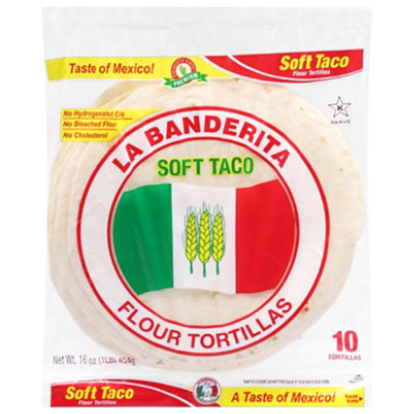 La Banderita Soft Taco, 8" Large Flour Tortillas