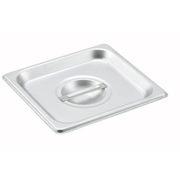 Winco - 18/8 Stainless Steel Steam Pan Cover, Solid - Sixth (1/6), 7" x 6.38" x 1.25" - 1 Ct.