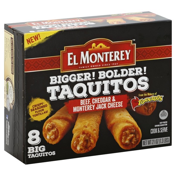 El Monterey Bigger Bolder Chicken, & Monterey Jack Cheese Taquitos (8
