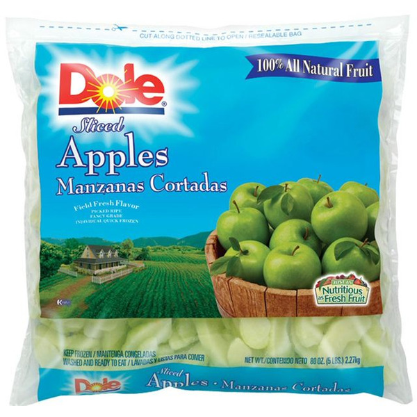 Frozen Dole - Sliced Green Apple - 5lb. Box