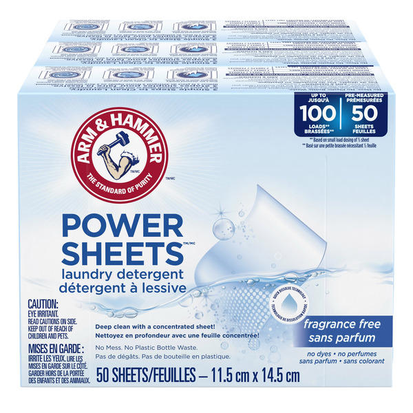 Arm & Hammer Power Sheets Fragrance Free Laundry Detergent