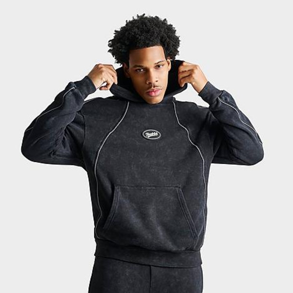 Hoodrich Men's Stade Cypher Fleece Pullover Hoodie, M - Black Wash