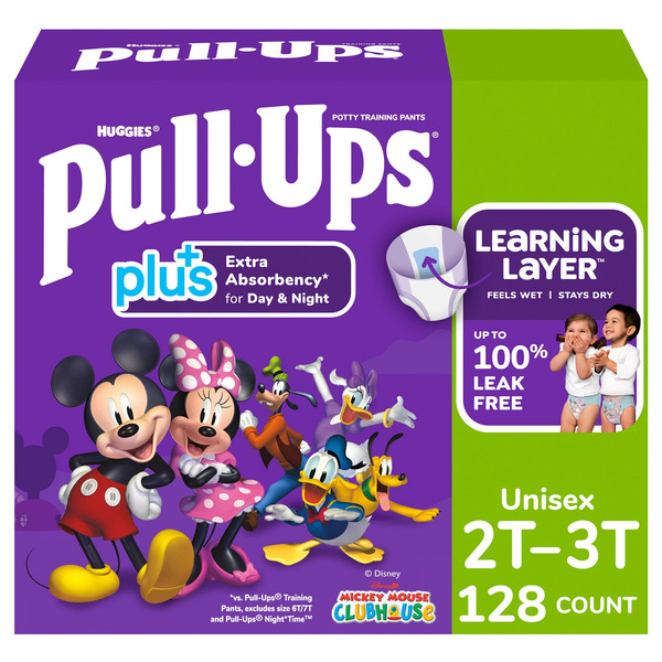 Huggies Pull-Ups Plus Training Pants Unisex, 2T - 3T