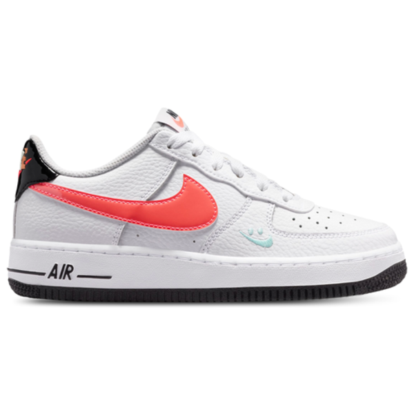 Nike Boys' Air Force 1 Grade School Basketball Shoes, Size 7 - Black/White/Flash Crimson
