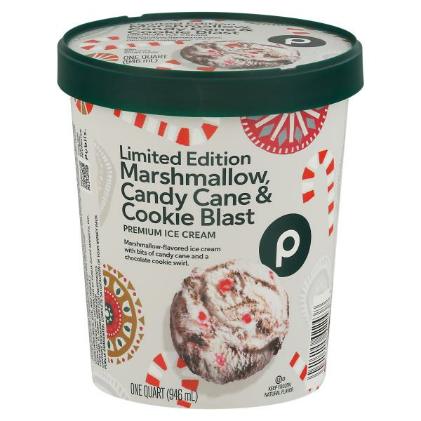Publix Publix Ice Cream, Premium, Marshmallow Candy Cane & Cookie Blast