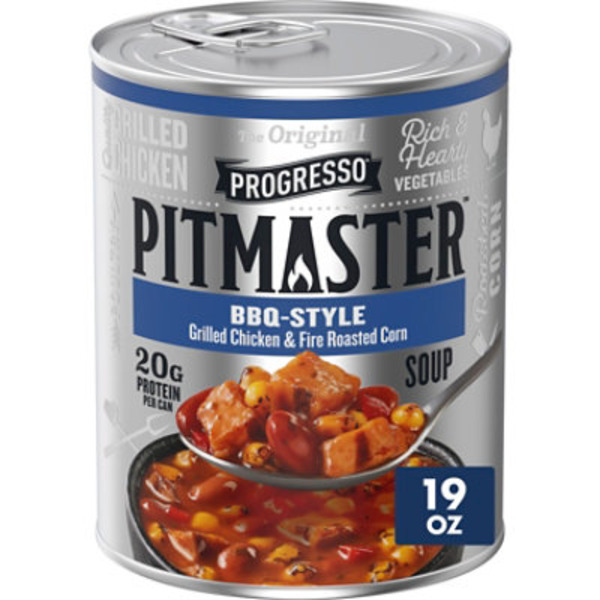 Progresso Pitmaster BBQ Style Grilled Chicken and Fire Roasted Corn Canned Soup