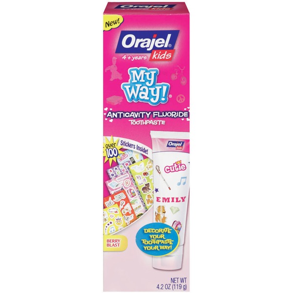 Orajel Kids My Way! Anticavity Fluoride Berry Blast Toothpaste (4.2 oz