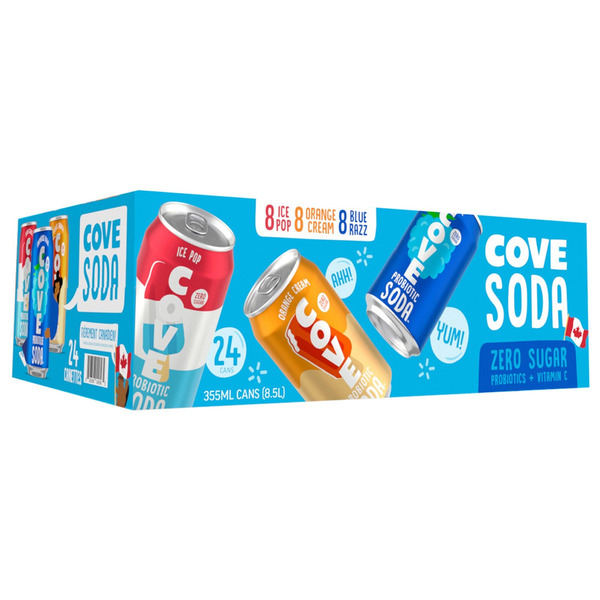 Cove Zero Sugar Probiotic Soda, Summer Variety
