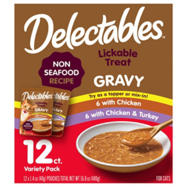 Delectables Lickable Treat With Chicken & Turkey For Cats Gravy