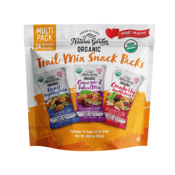 Nature's Garden Organic Trail Mix Snack Packs, Variety Pack, 1.2