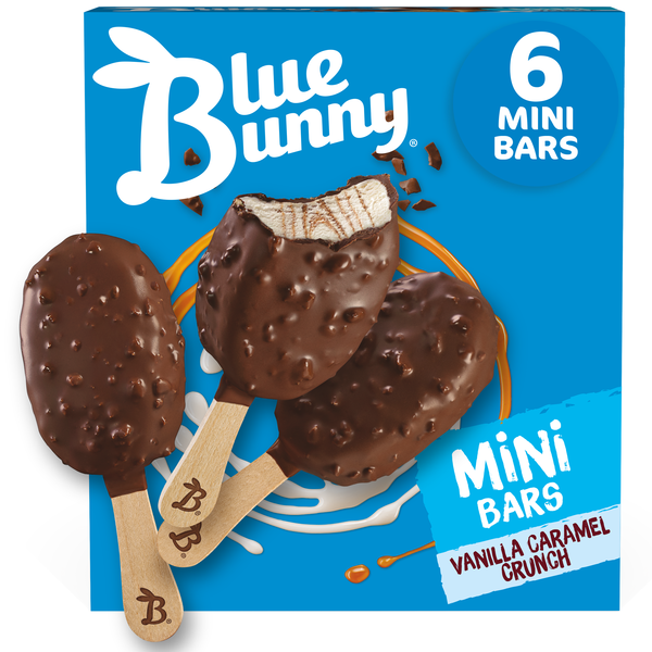 Blue Bunny Mini Bars Vanilla Caramel Crunch, Frozen Dessert