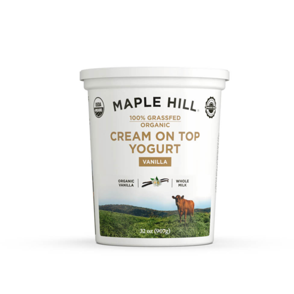 Maple Hill 100% Grass Fed Organic Vanilla Cream on Top Yogurt Same