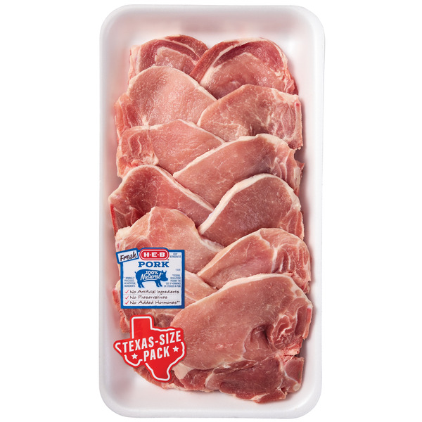 Map Pack Chops H-E-B H-E-B Bone-in Center Cut Pork Chops Club Pack Same-Day Delivery ...