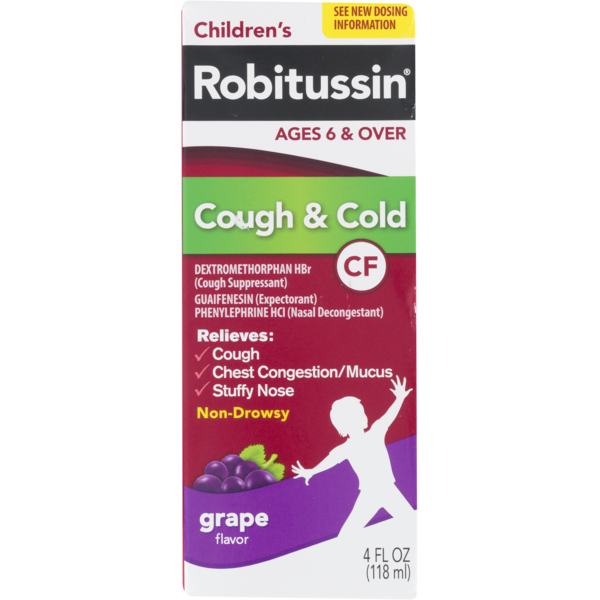 Robitussin Children's CF Grape Liquid Cough Suppressant/Expectorant