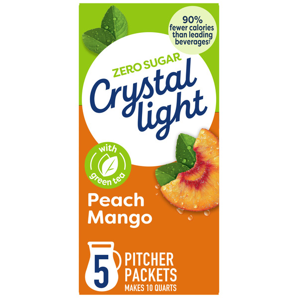 Crystal Light Peach Mango Green Tea Naturally Flavored Powdered
