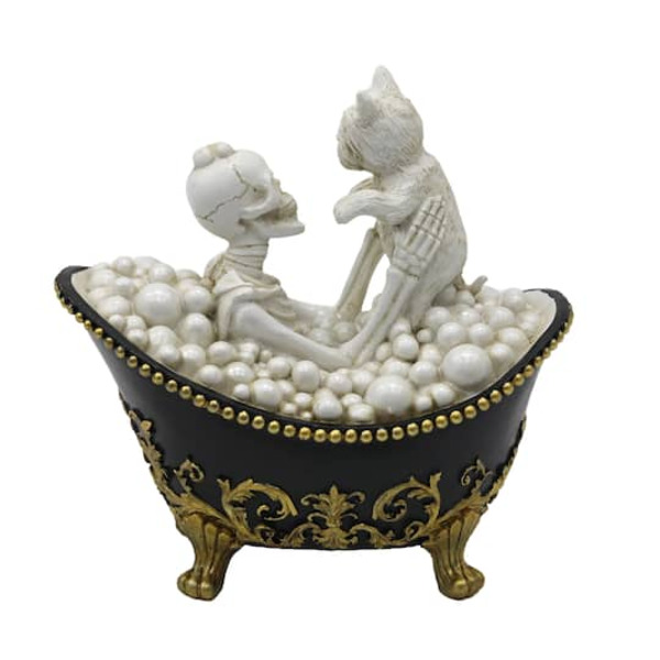 Ashland Skeleton in Bath with Dog Tabletop Decor