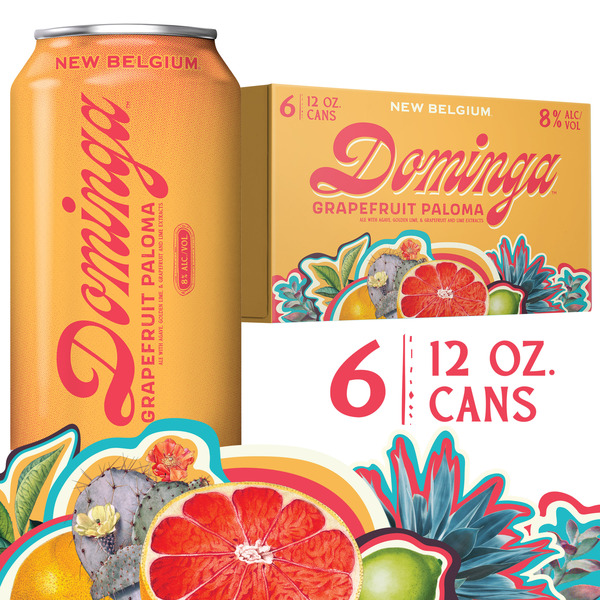 New Belgium Dominga Grapefruit Paloma Beer, 6 Pack, 12 fl oz Cans